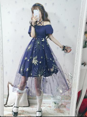 ゴスロリワンピース ドレス ロリィタ レース 短袖OP膝丈 Lolita